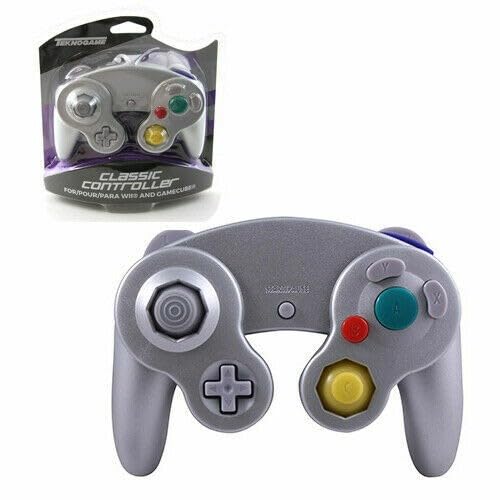 TeknoGame Wired Compatible with Game Cube Controller, Silver