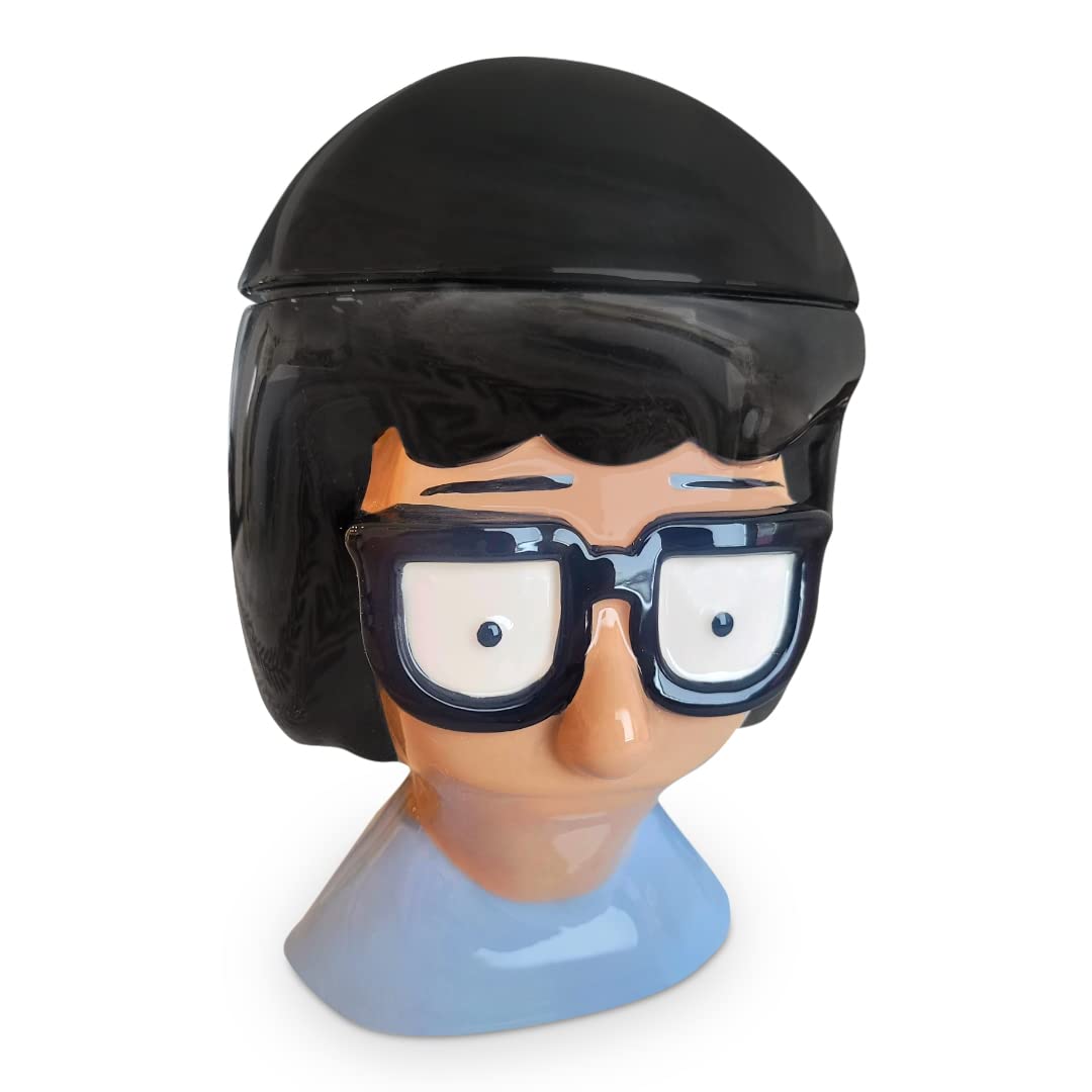 Bob's Burgers Restaurant Tina Belcher 10-Inch Cookie Jar Container with Lid | Kitchen Storage for Snacks Kids & Adults