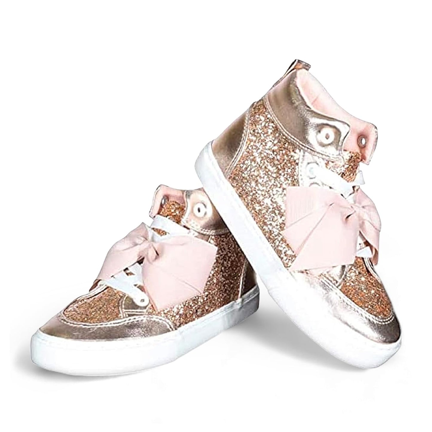 JoJo Siwa Girls High Top Fashion Sneakers, Rose Gold (Toddler, Little Kid)