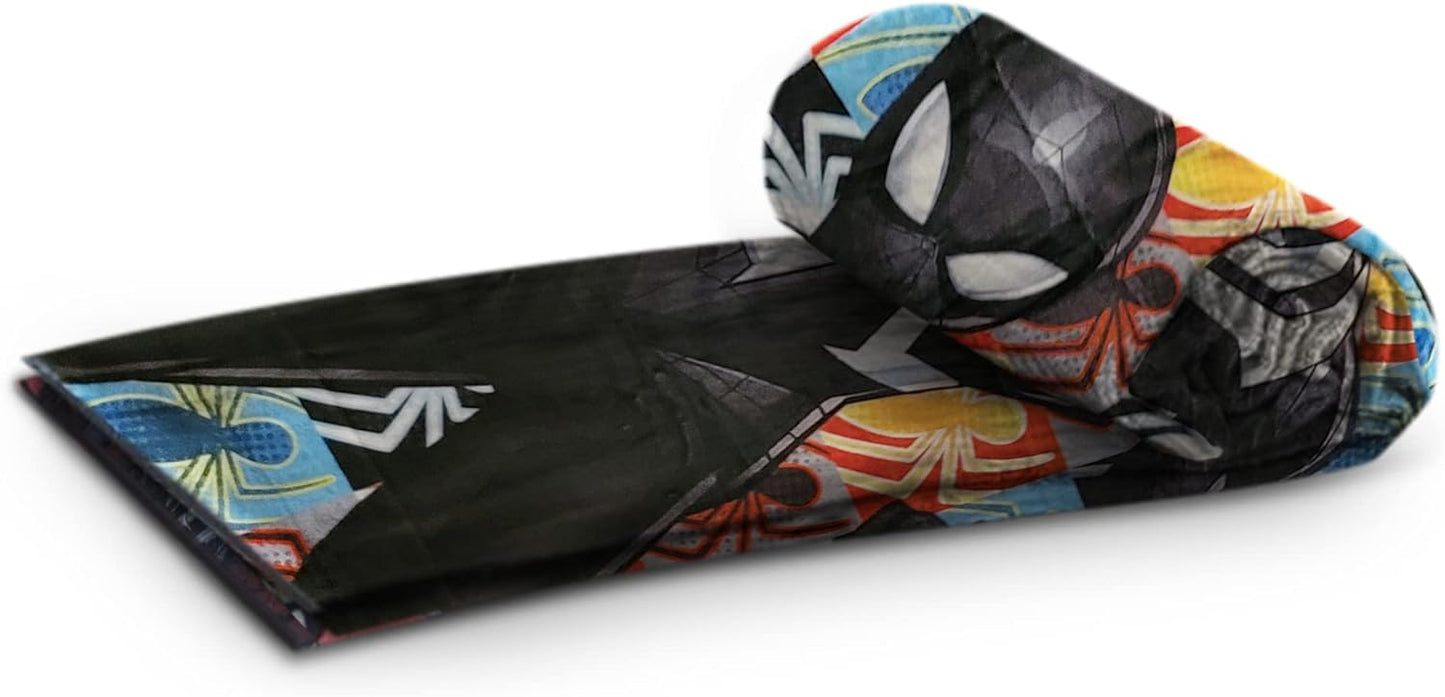 Marvel Spider-Man Symbiote Suit Fleece Softest Comfy Throw Blanket for Adults & Kids| Measures 60 x 45 Inches
