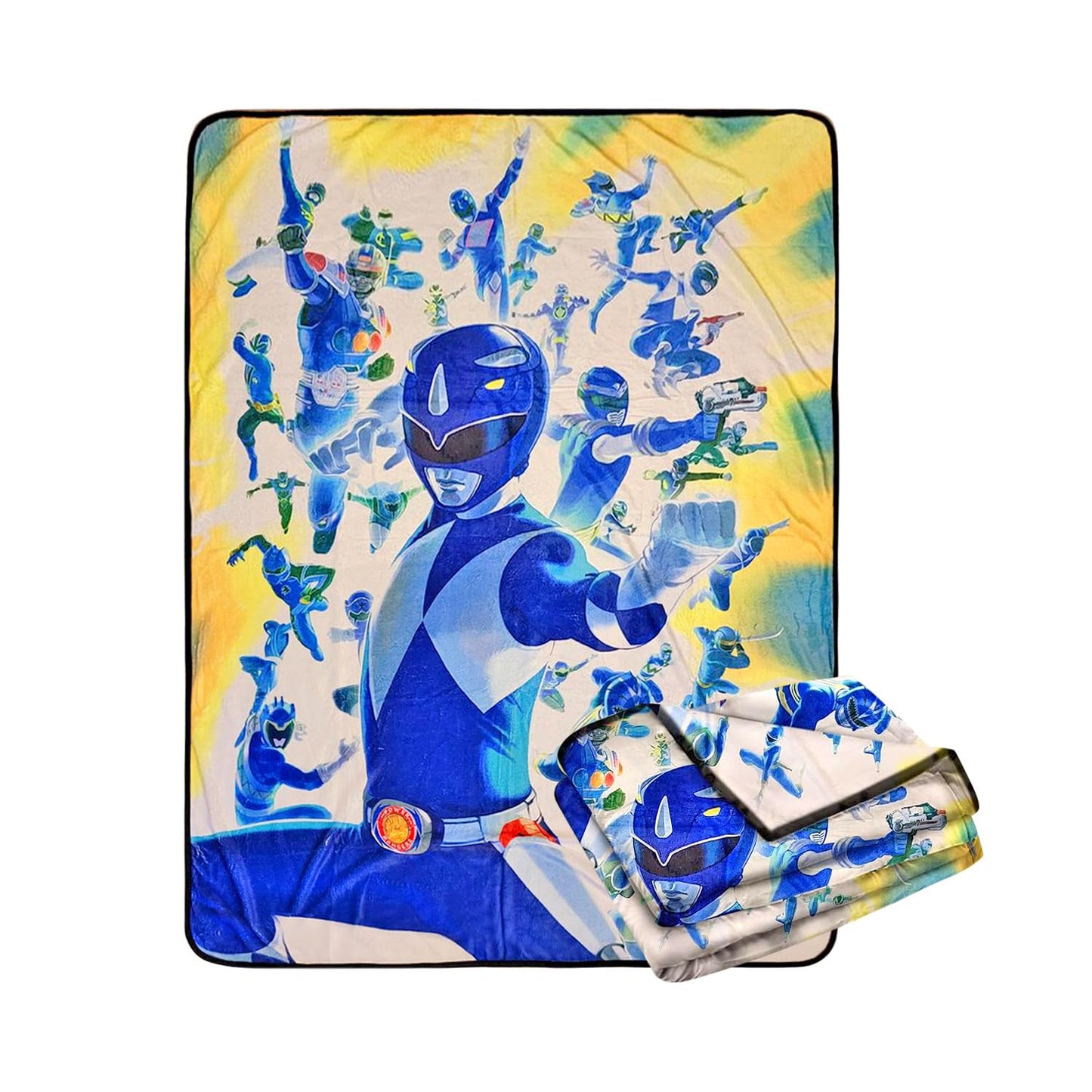 Power Rangers Blue Ranger Fleece Softest Comfy Throw Blanket for Adults & Kids| Measures 60 x 45 Inches
