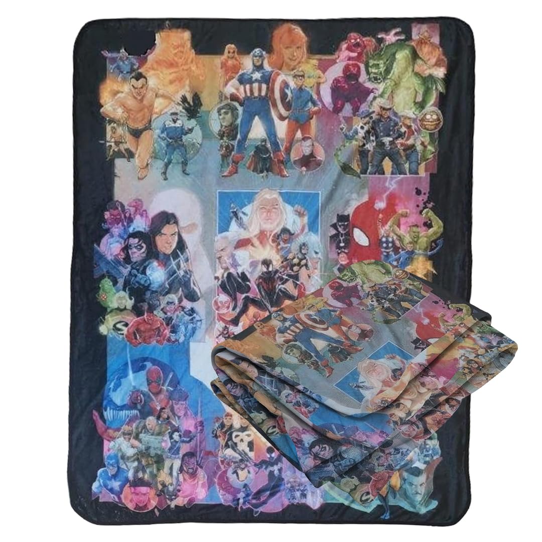 Marvel 80th Anniversary Softest Comfy Throw Blanket For Adults & Kids, Measures 60 X 45 Inches