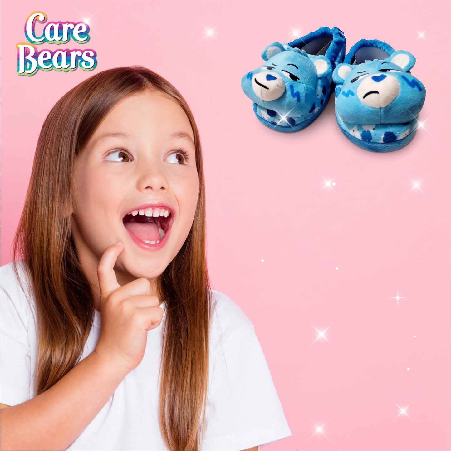 Care Bears Plush Warm Indoor Home Slipper for Girls (Toddler)
