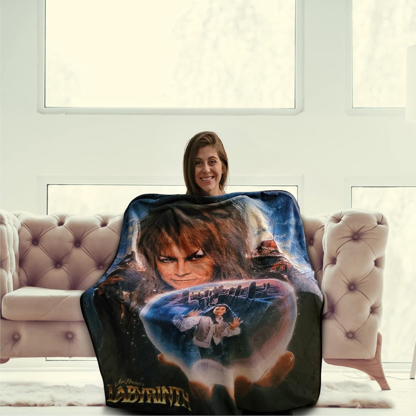 Jim Henson's Labyrinth Fleece Softest Comfy Throw Blanket for Adults & Kids| Measures 60 x 45 Inches