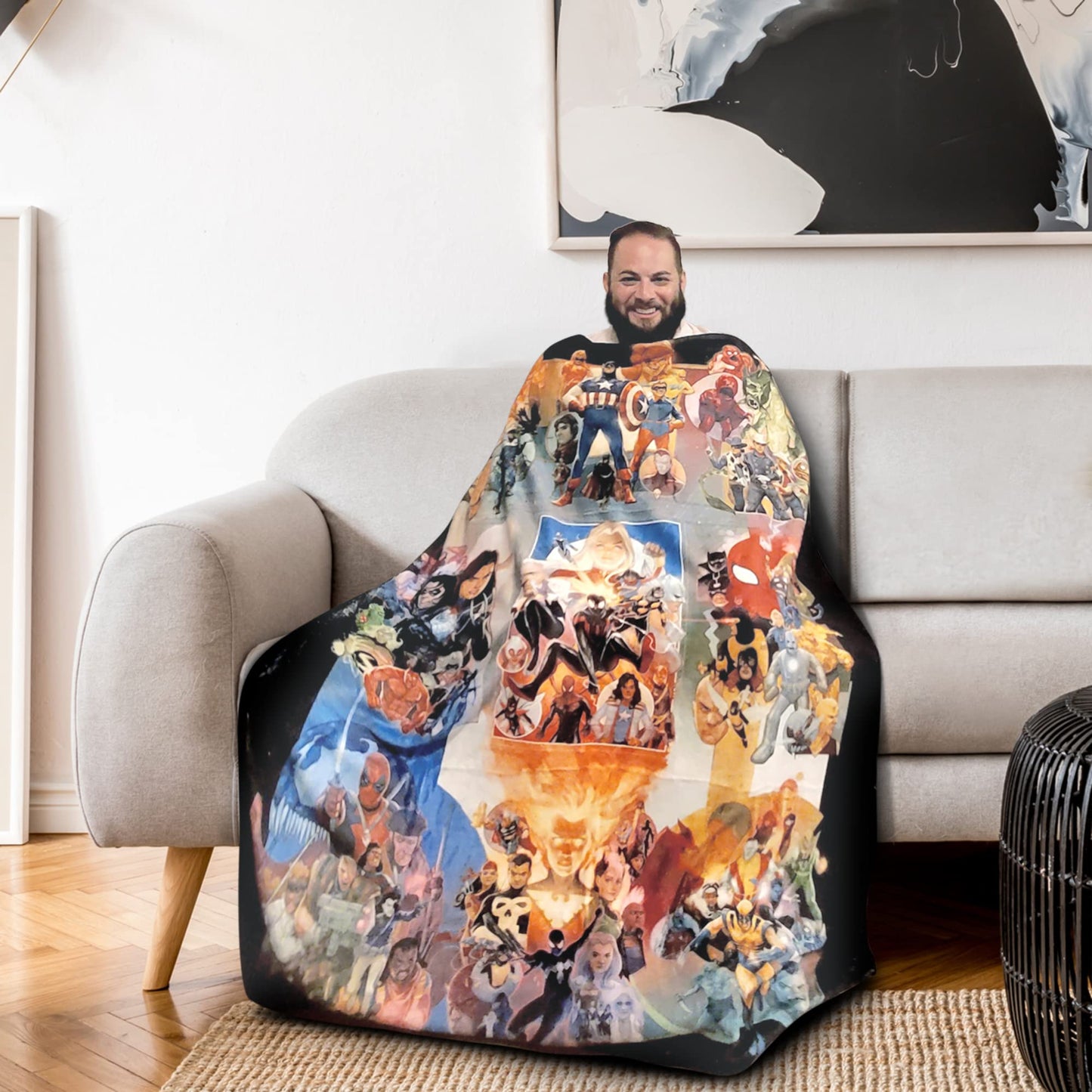 Marvel 80th Anniversary Softest Comfy Throw Blanket For Adults & Kids, Measures 60 X 45 Inches