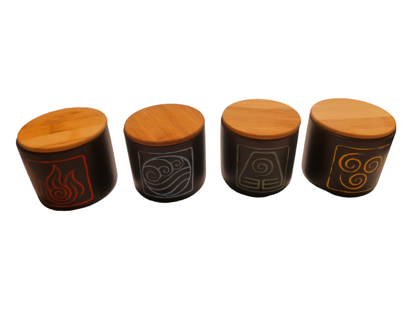 Avatar The Last Airbender Mug Set - Four Nations with Bamboo Lids - Perfect Gift for Fans of Aang, Katara, Sokka, and Zuko