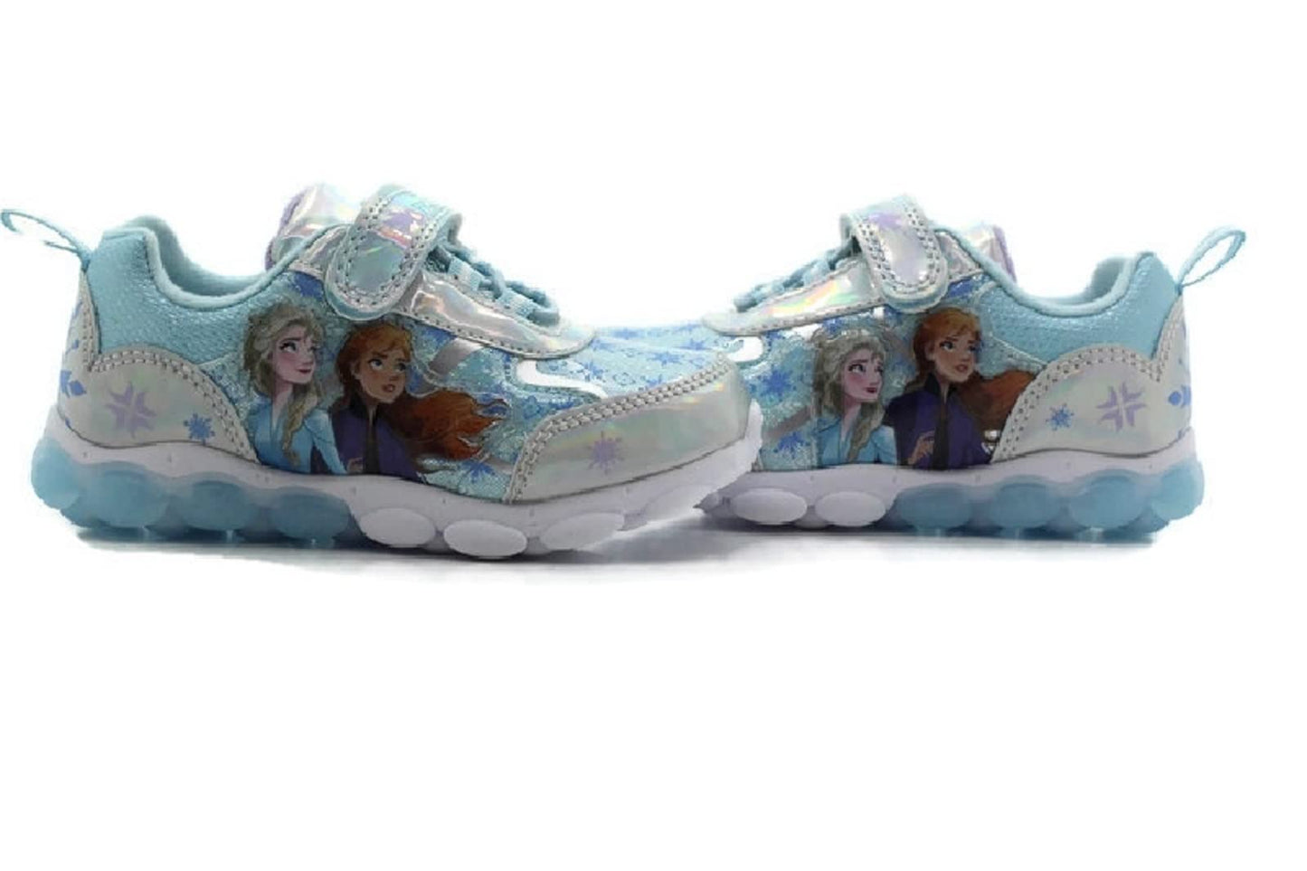 Disney Frozen 2 Girl's Lighted Athletic Sneaker, Blue/Silver (Toddler/Little Kid)