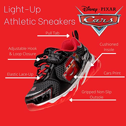 Disney Pixar Cars Boys Black/Red Lighted Sneaker (Toddler/Little Kid)