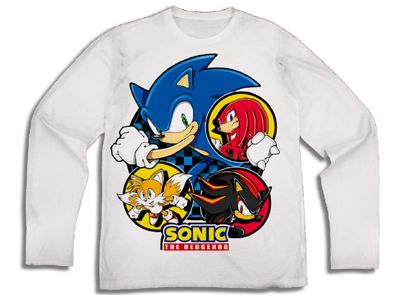 SEGA Sonic The Hedgehog and Friends Boys Long Sleeve T-Shirt, White, XL -18/20