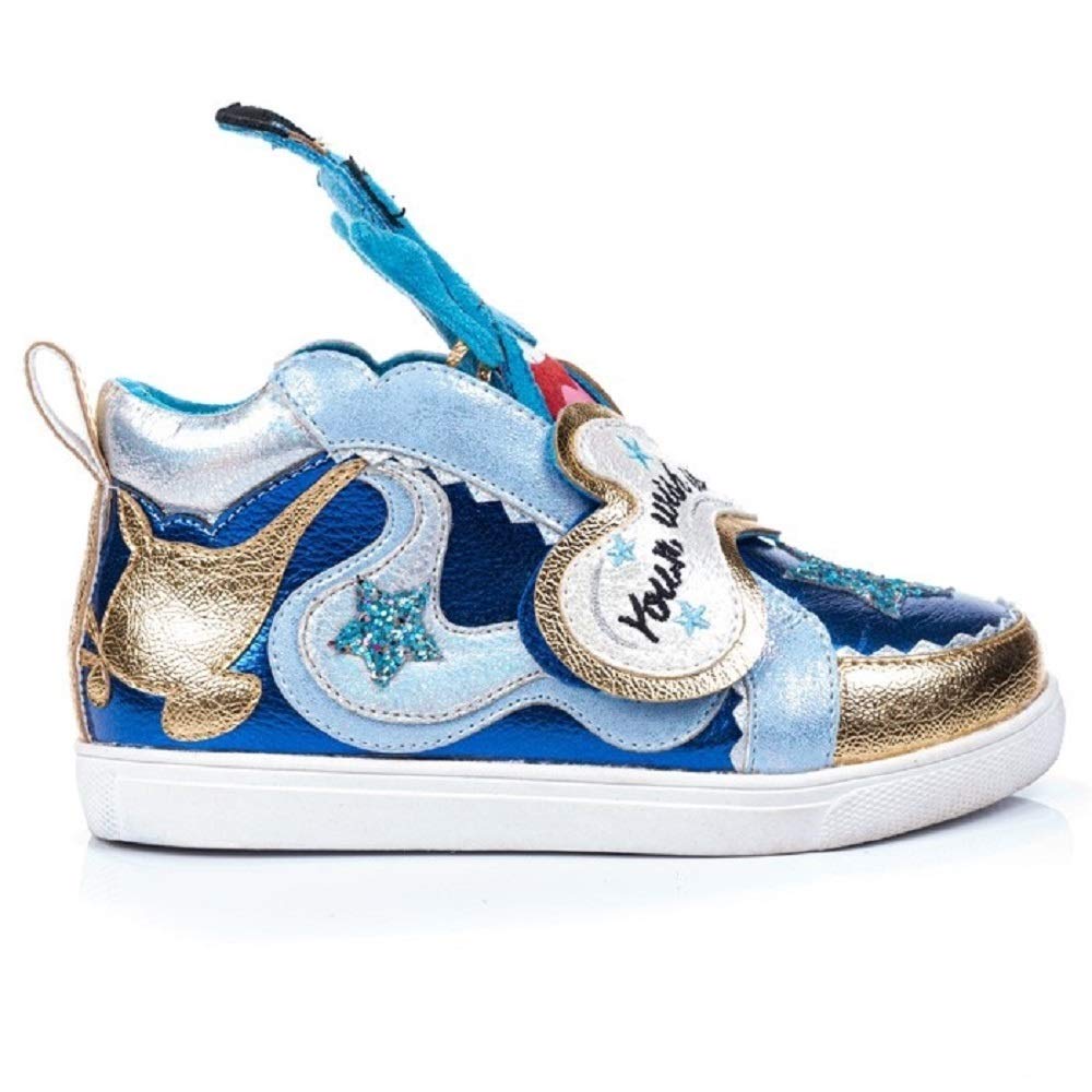 Irregular Choice Disney Aladdin Geniebopper Girls Hi Top Sneaker (Little Kid/Big Kid, Size 1) Blue