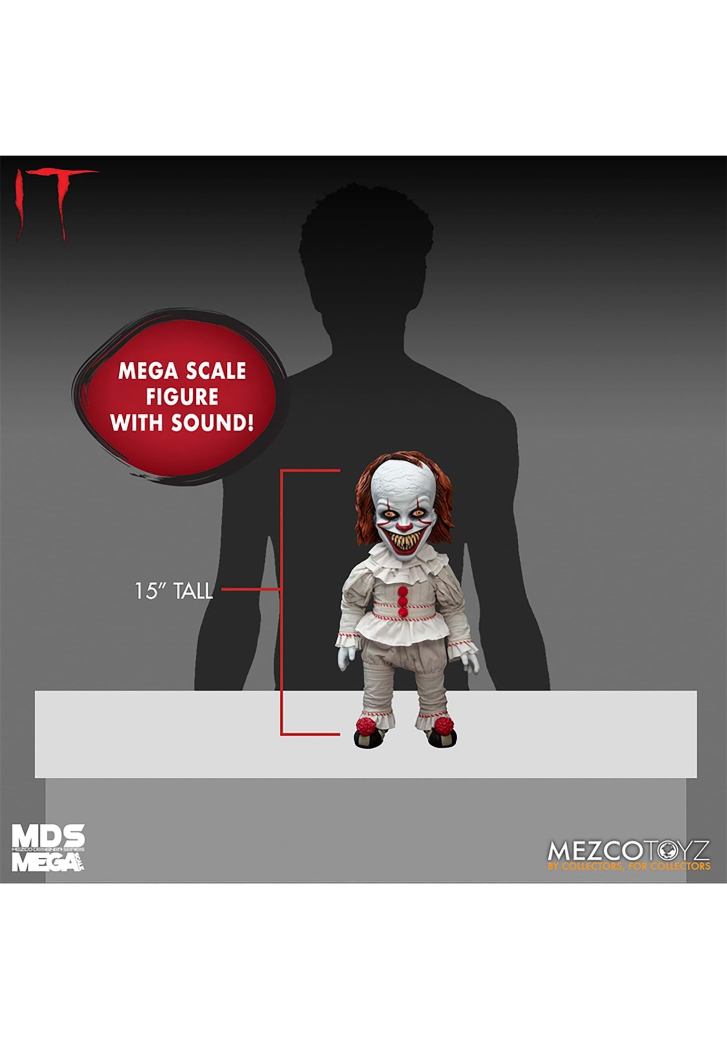 It 15 Inch Action Figure Mega Scale - Talking Sinister Pennywise