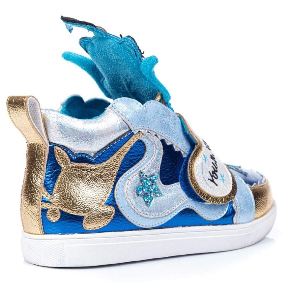 Irregular Choice Disney Aladdin Geniebopper Girls Hi Top Sneaker (Little Kid/Big Kid, Size 1) Blue