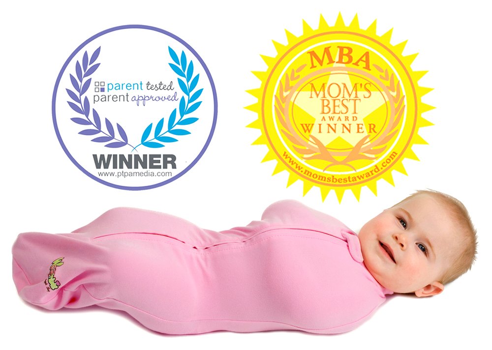 The Woombie Original Swaddle Blanket, Bubblegum, 5-13 Pounds (Discontinued by Manufacturer), 0-3 Months
