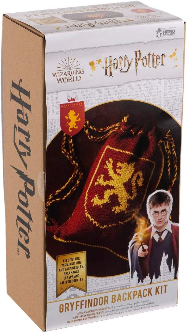 Eaglemoss Hero Collector Hogwarts Gryffindor Reversible Backpack Knitting Kit | Harry Potter Wizarding World Knitting Kits | Model Replica