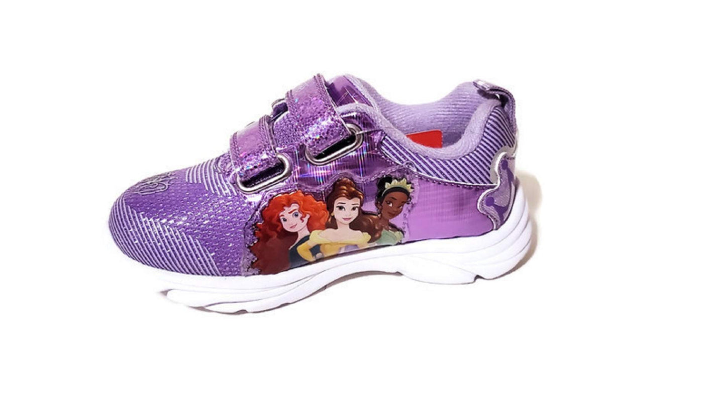 Disney Princess Lighted Athletic Sneaker, Size 10 Purple