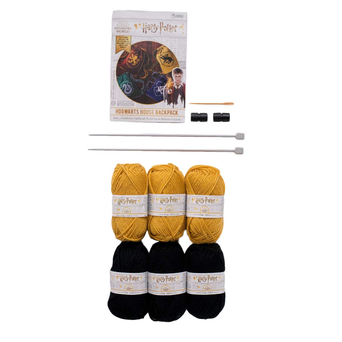 Eaglemoss Hero Collector Hogwarts Hufflepuff Reversible Backpack Knitting Kit | Harry Potter Wizarding World Knitting Kits | Model Replica