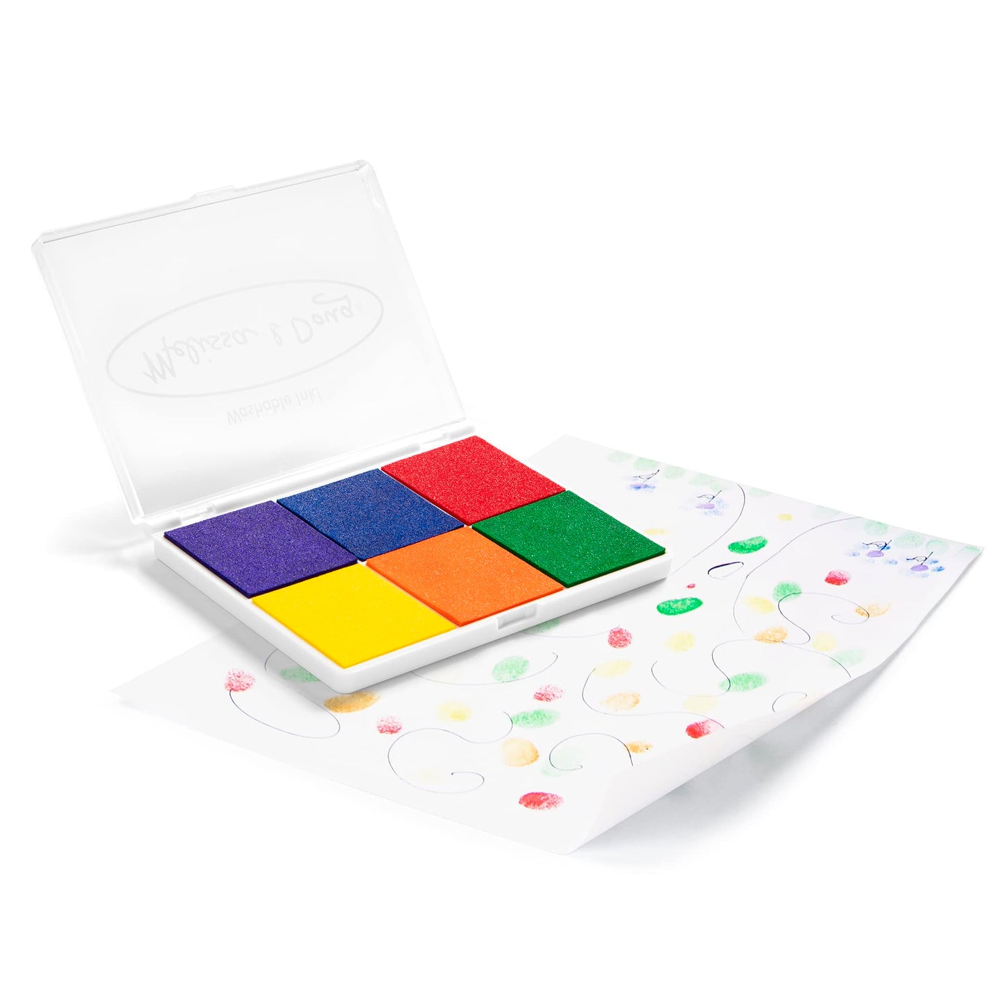 Melissa & Doug Rainbow Stamp Pad - 6 Washable Inks - Stamp Pads For Rubber Stamps, Arts And Crafts Supplies For Kids Ages 4+