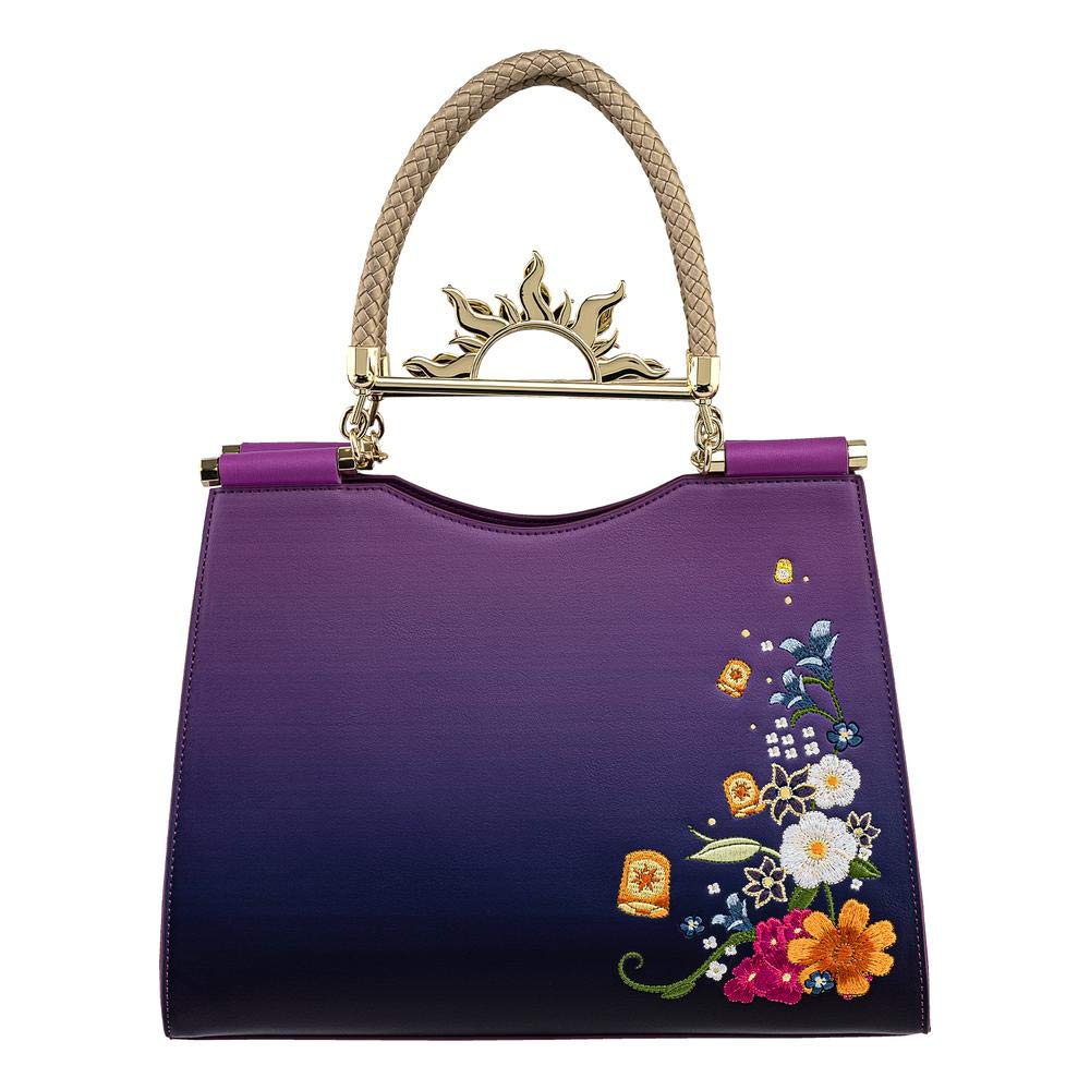 Loungefly Disney Tangled Floating Lights Hardware Vegan Leather Crossbody Bag for Women, Purple, One Size