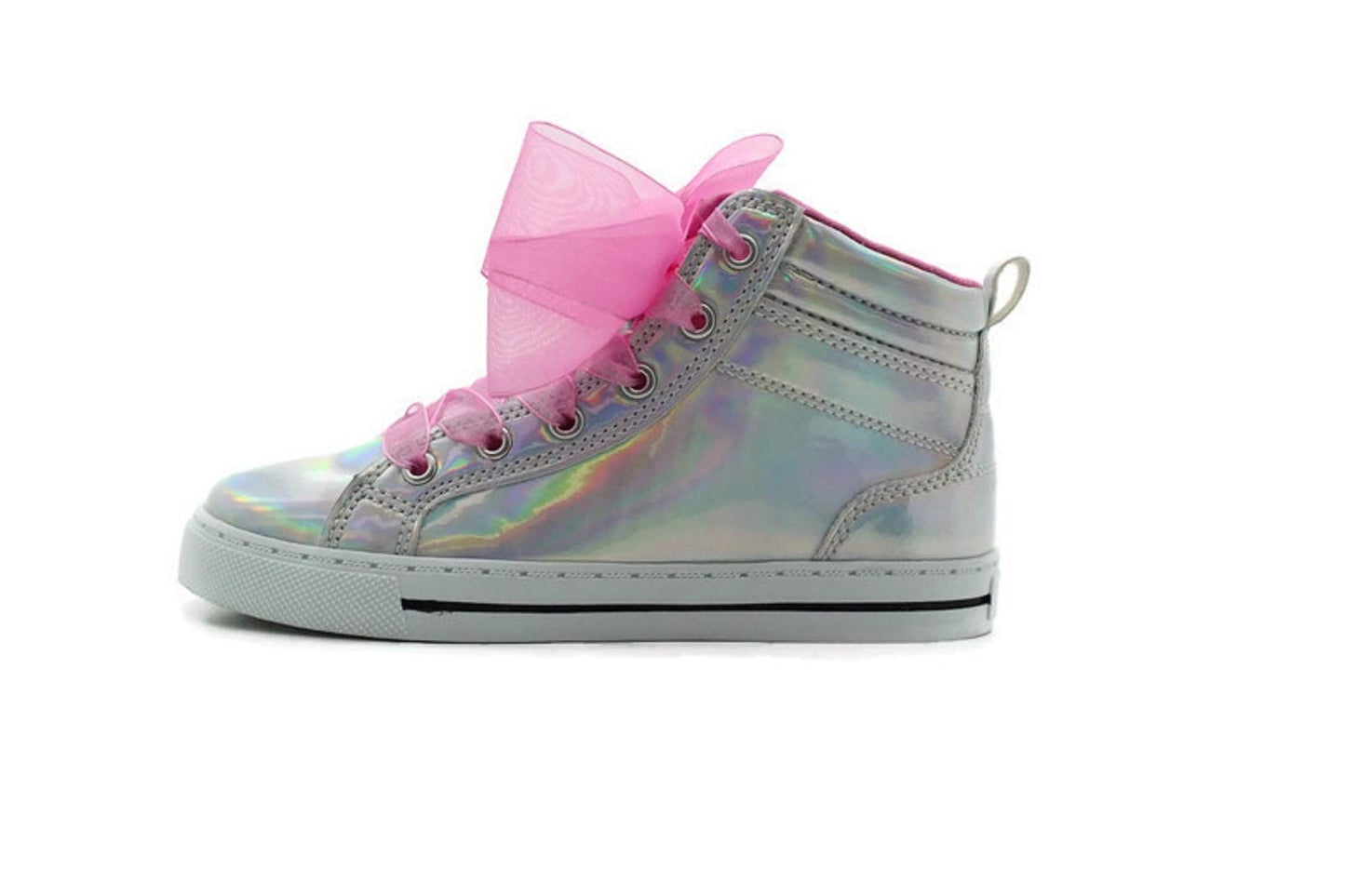 ACI JoJo Siwa Girls Hi-Top Athletic Sneaker, Silver/Pink (Toddler/Little Kid/Big Kid)