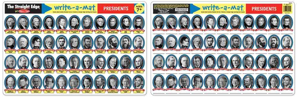 Melissa & Doug Presidents Write-A-Mat Puzzle (6 Pieces)