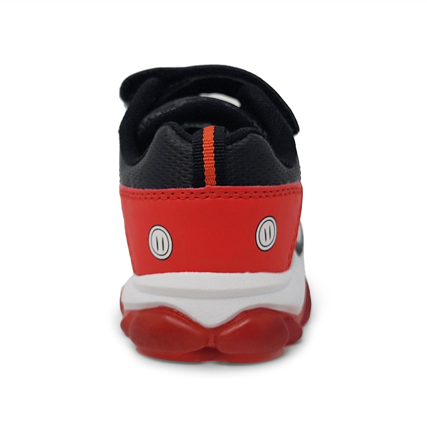 Disney Mickey Mouse Boy's Lighted Athletic Sneaker Light Up Shoes Children W/Adjustable Strap (Toddler, Little Kid), Black/Red