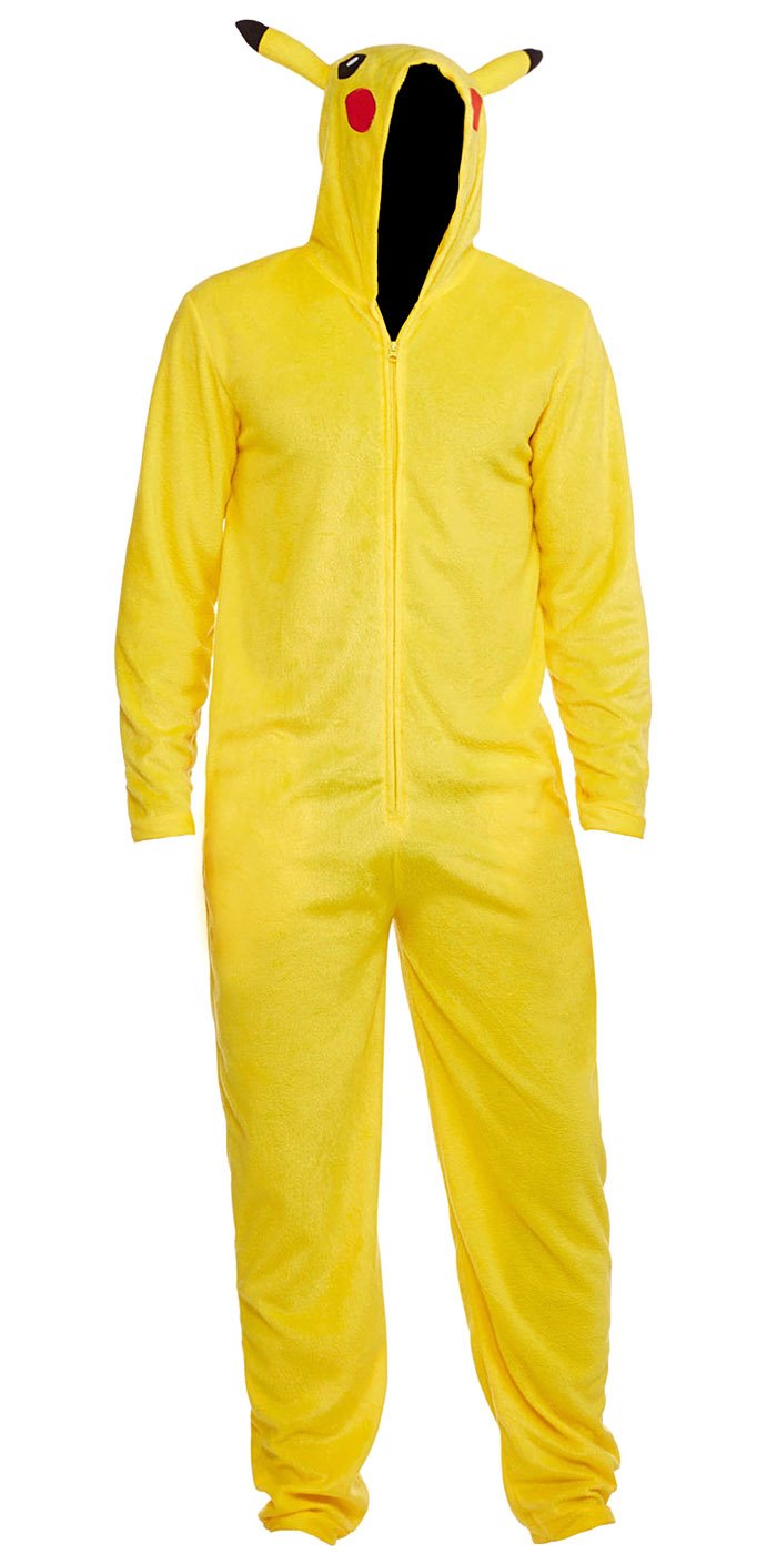 Pokemon Pikachu Costume Zip-up One Piece Hooded Suit
