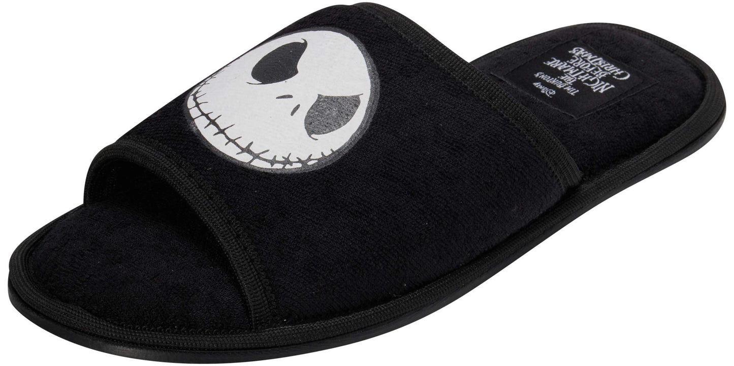 Disney Men's Nightmare Before Christmas Slippers - Jack Skellington Plush Slip-On House Shoe Slides