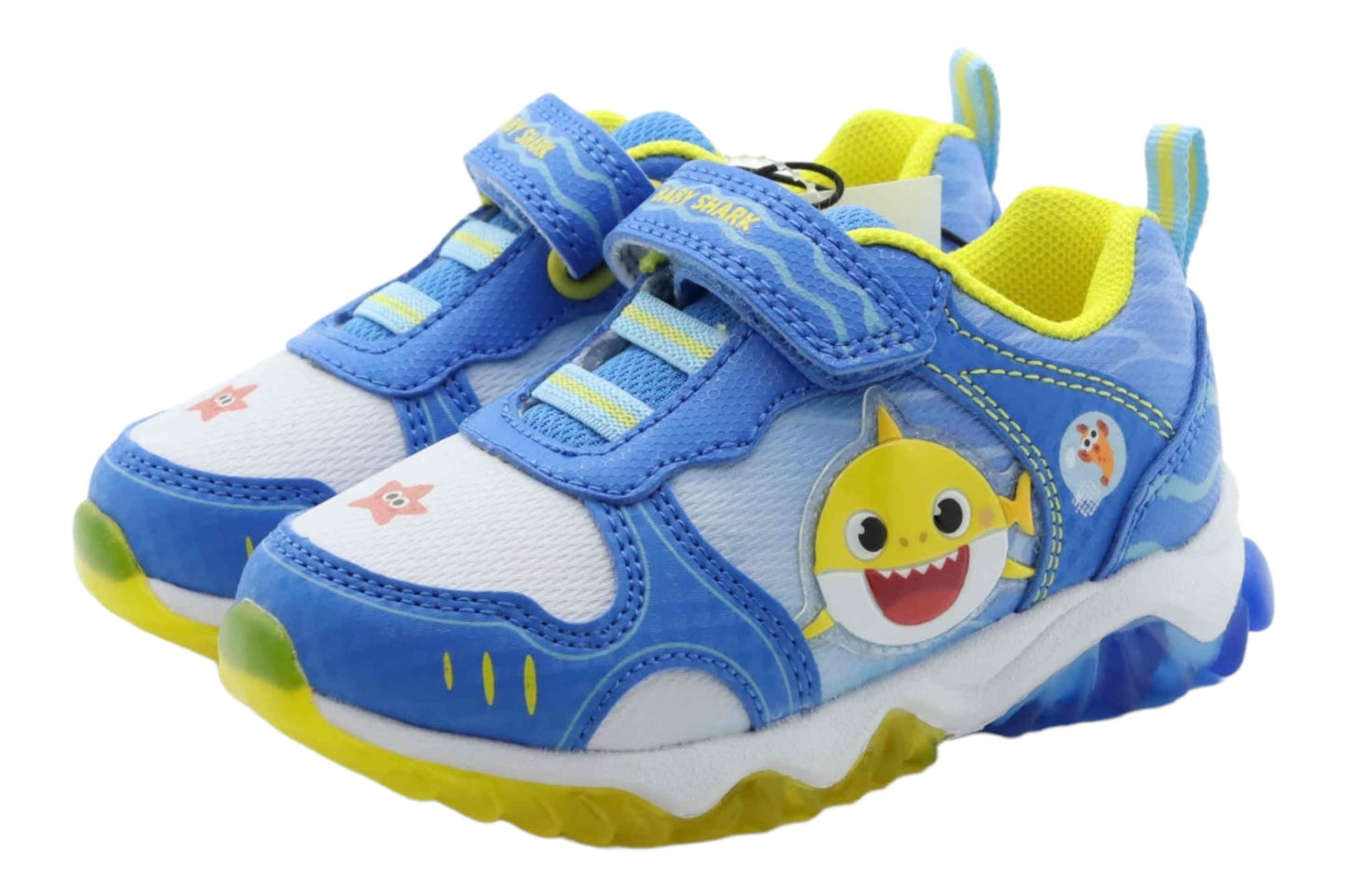 Nickelodeon Baby Shark Boy's Lighted Athletic Sneaker, Blue/Yellow (Toddler/Little Kid)