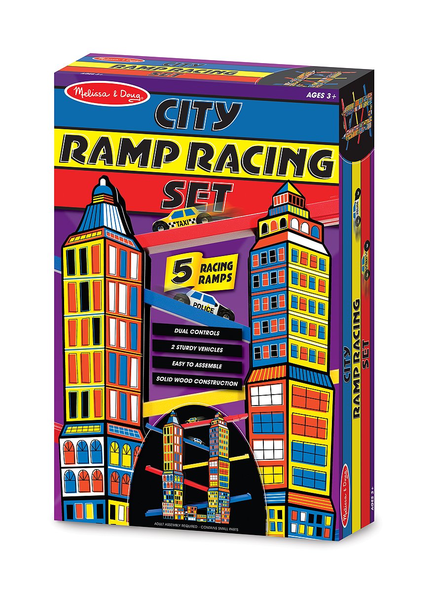 Melissa & Doug Deluxe Wooden Ramp Racer Game