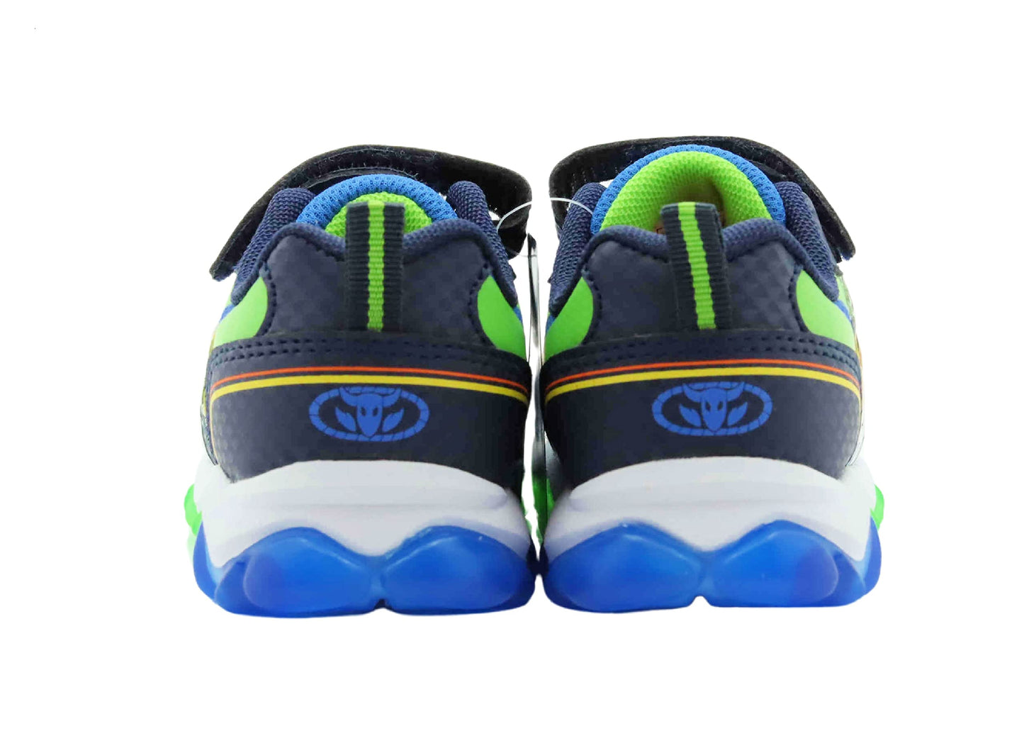 Disney Pixar Toy Story Boy's Lighted Athletic Sneaker, Navy/Blue/Green (Toddler/Little Kid)