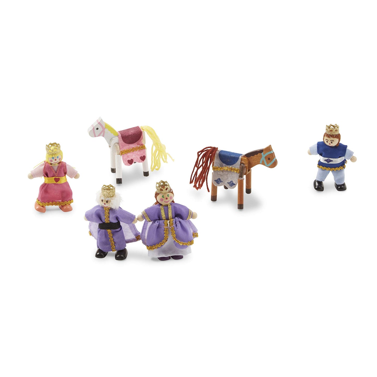 Melissa & Doug Royal Family Wooden Doll Set,Multi,4 inches