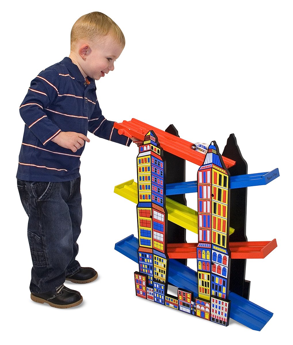 Melissa & Doug Deluxe Wooden Ramp Racer Game