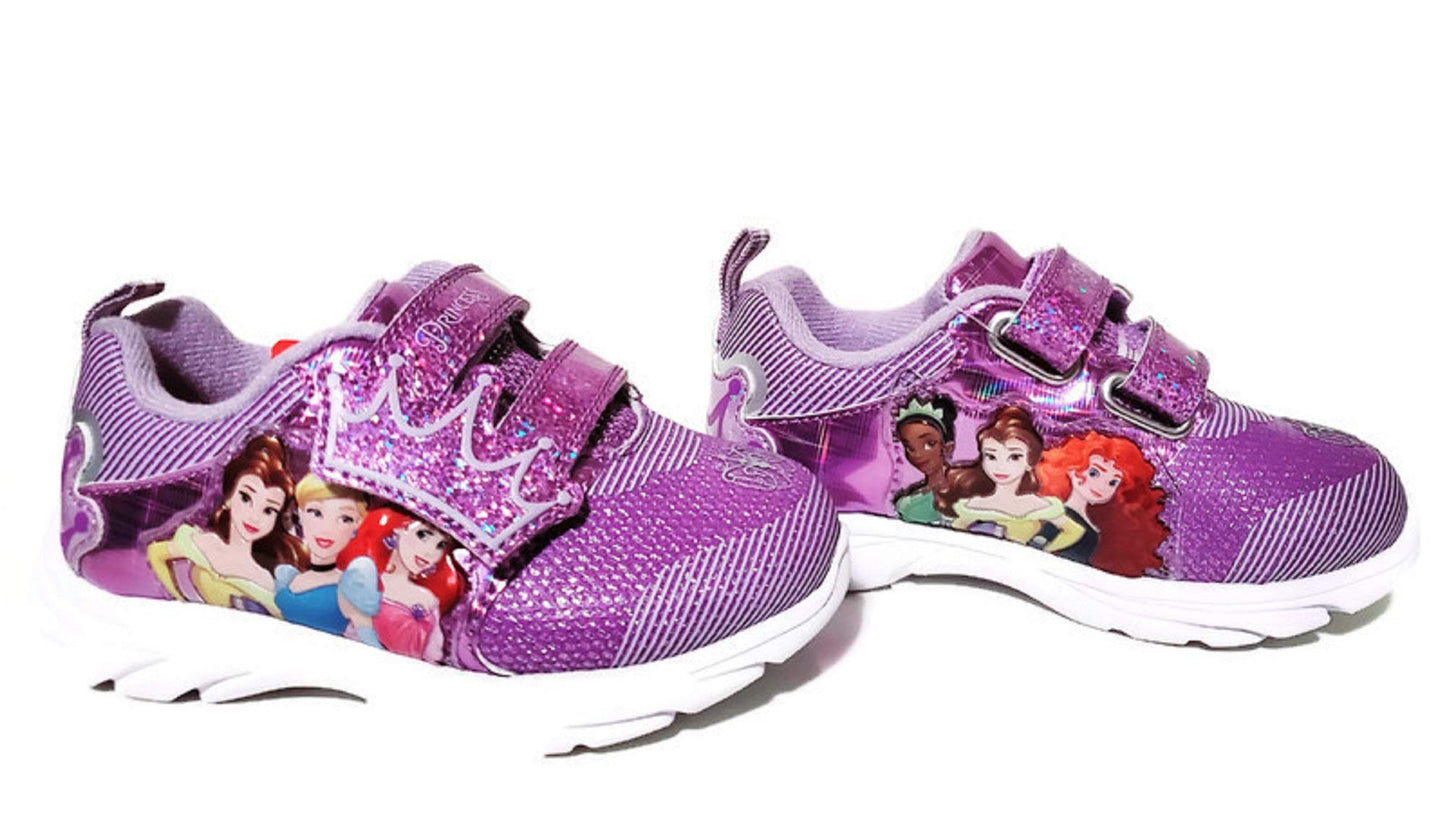 Disney Princess Lighted Athletic Sneaker, Size 10 Purple