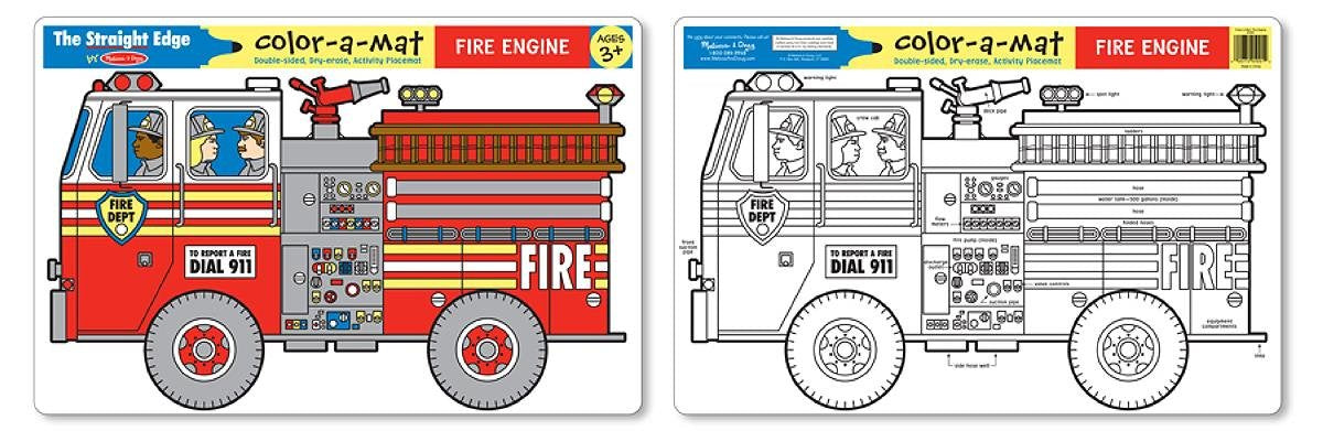Melissa & Doug Fire Engine Color-A-Mat Puzzle (6 Pieces)