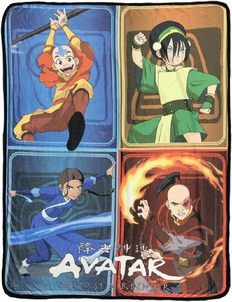 Avatar The Last Airbender Aang Toph Beifong Katara Zuko Fleece Softest Comfy Throw Blanket for Adults & Kids| Measures 60 x 45 Inches
