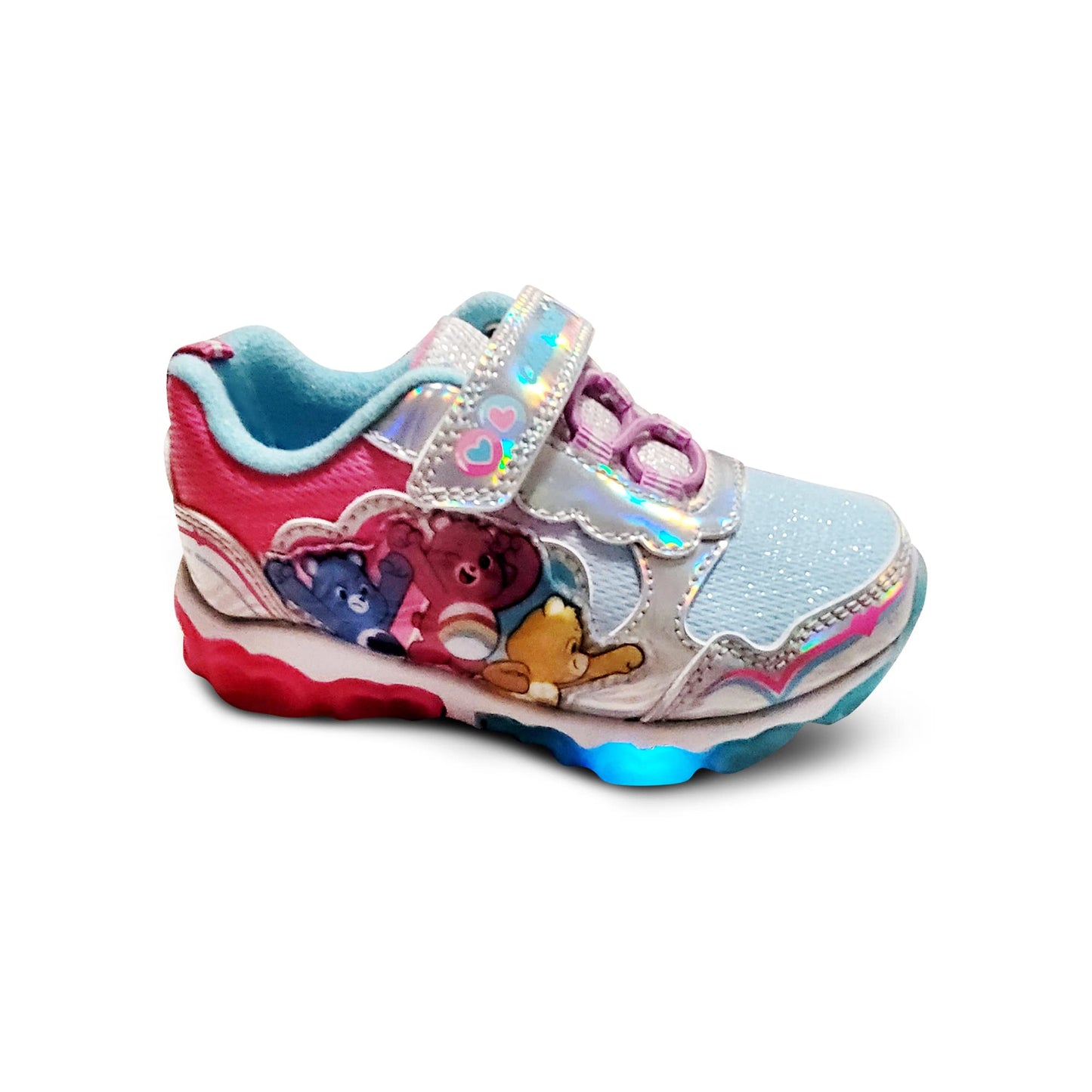 Care Bears Pink/Blue Girl's Lighted Athletic Sneaker (Toddler/Little Kid)