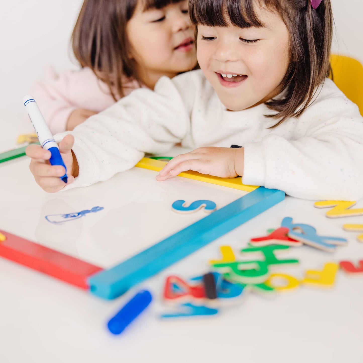 Melissa & Doug Magnetic Chalkboard and Dry-Erase Board With 36 Magnets, Chalk, Eraser, and Dry-Erase Pen - Letters And Numbers Learning Toys, Chalk Board For Kids, Dry Erase Board For Kids Ages 3+
