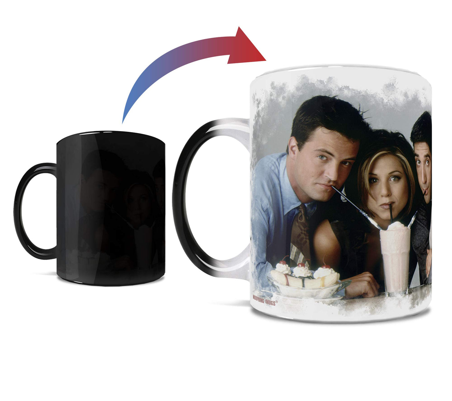 Friends the Television Show - The One with the Milkshakes - One 11 oz Morphing Mugs Color Changing Heat Sensitive Ceramic Mug – Image Revealed When HOT Liquid Is Added!