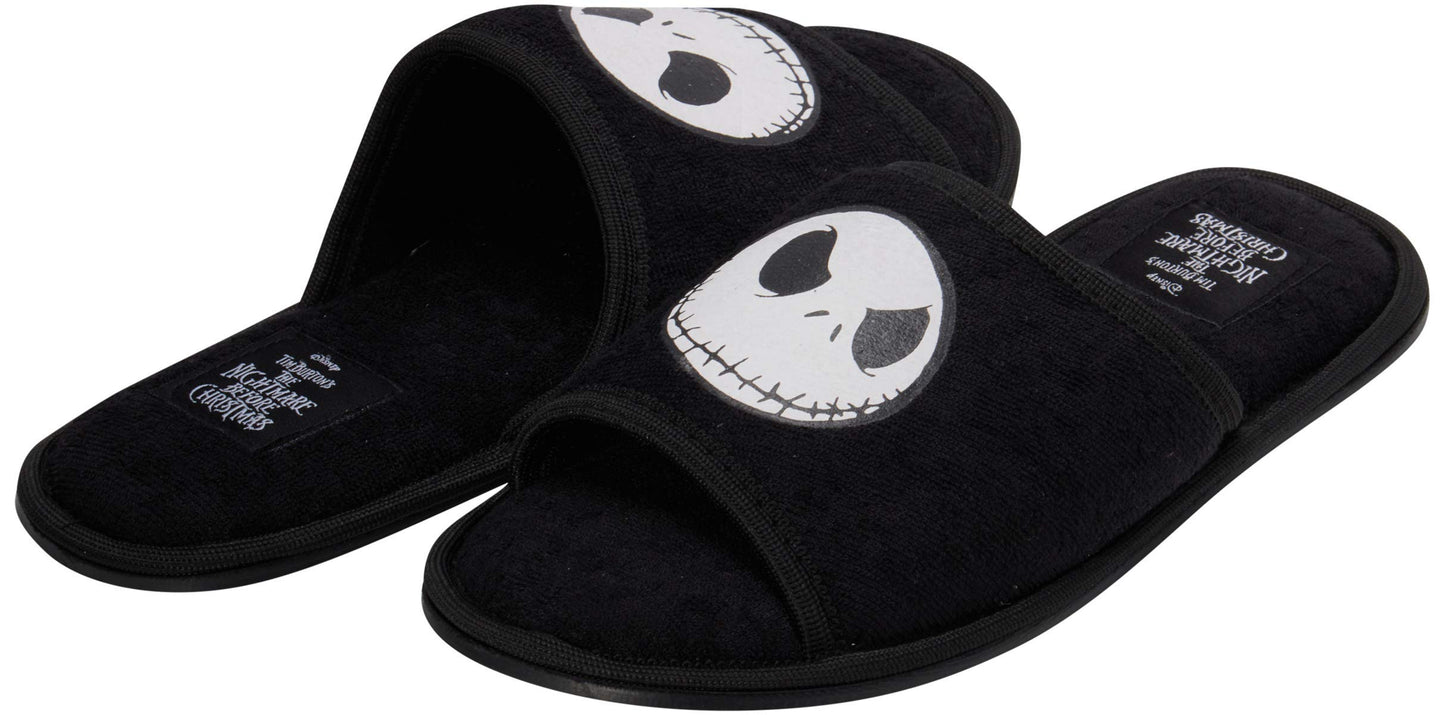 Disney Men's Nightmare Before Christmas Slippers - Jack Skellington Plush Slip-On House Shoe Slides