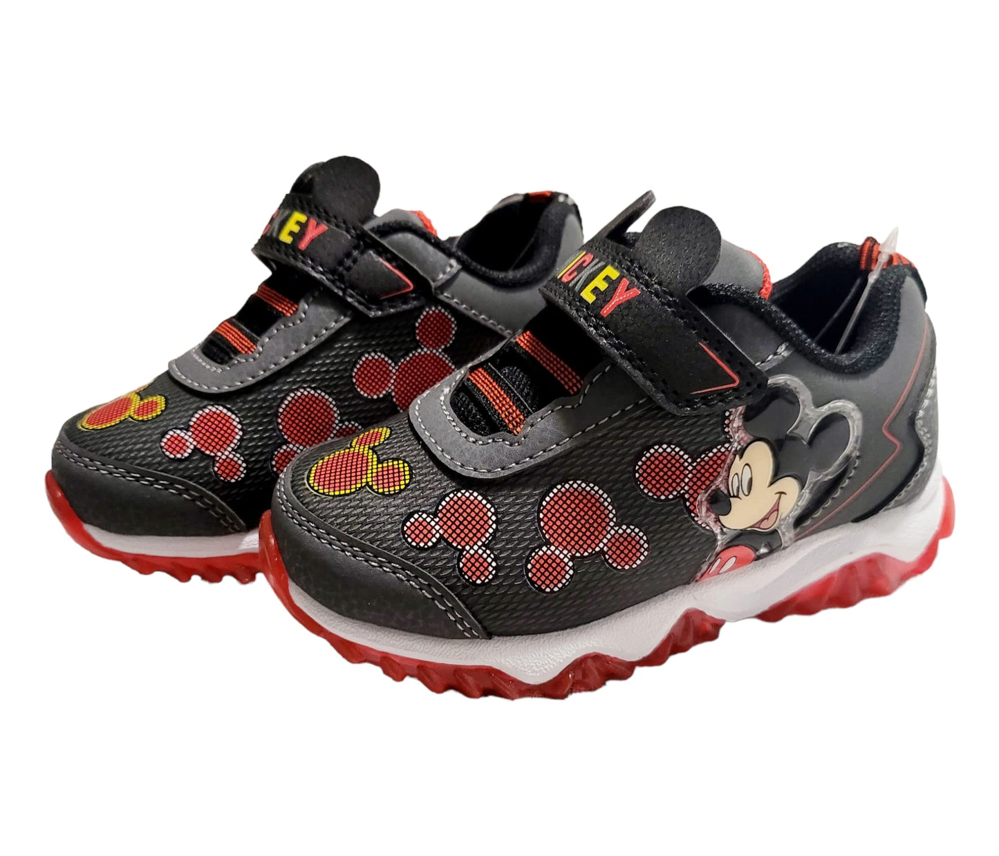 Disney Mickey Mouse Gray Boy's Lighted Athletic Sneaker (Toddler/Little Kid)
