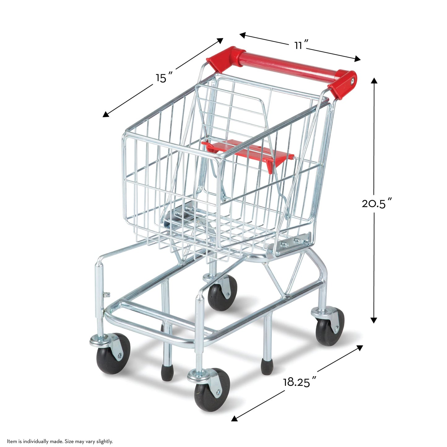 Melissa & Doug Toy Shopping Cart With Sturdy Metal Frame - Toddler Shopping Cart, Pretend Grocery Cart, Supermarket Pretend Play Shopping Cart For Kids Ages 3+
