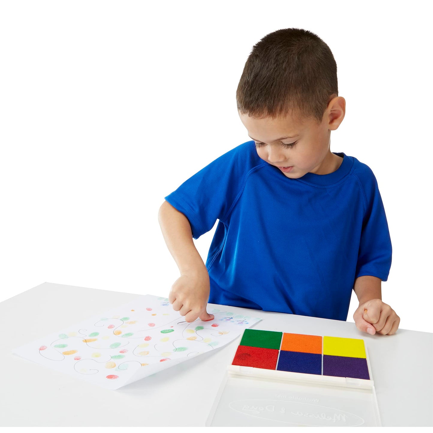 Melissa & Doug Rainbow Stamp Pad - 6 Washable Inks - Stamp Pads For Rubber Stamps, Arts And Crafts Supplies For Kids Ages 4+