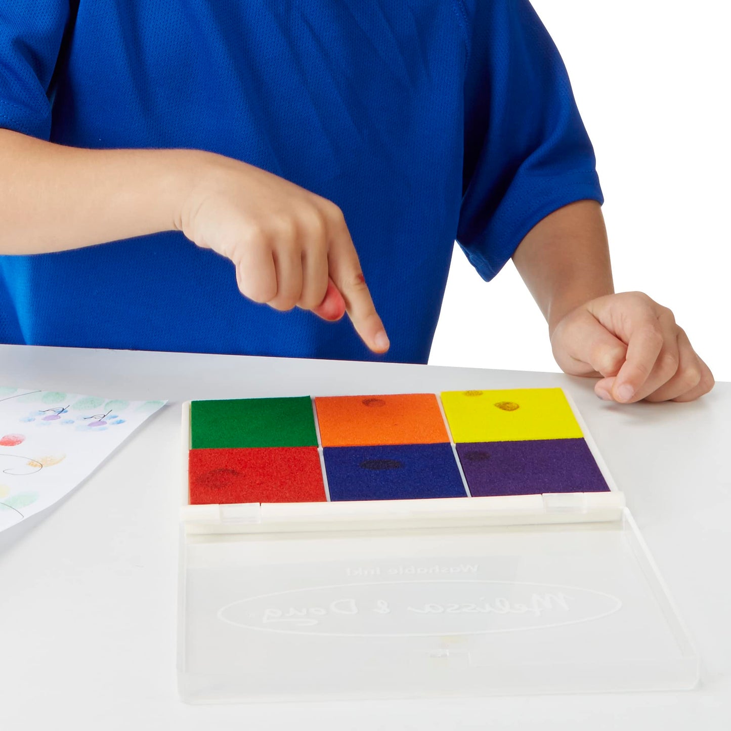 Melissa & Doug Rainbow Stamp Pad - 6 Washable Inks - Stamp Pads For Rubber Stamps, Arts And Crafts Supplies For Kids Ages 4+