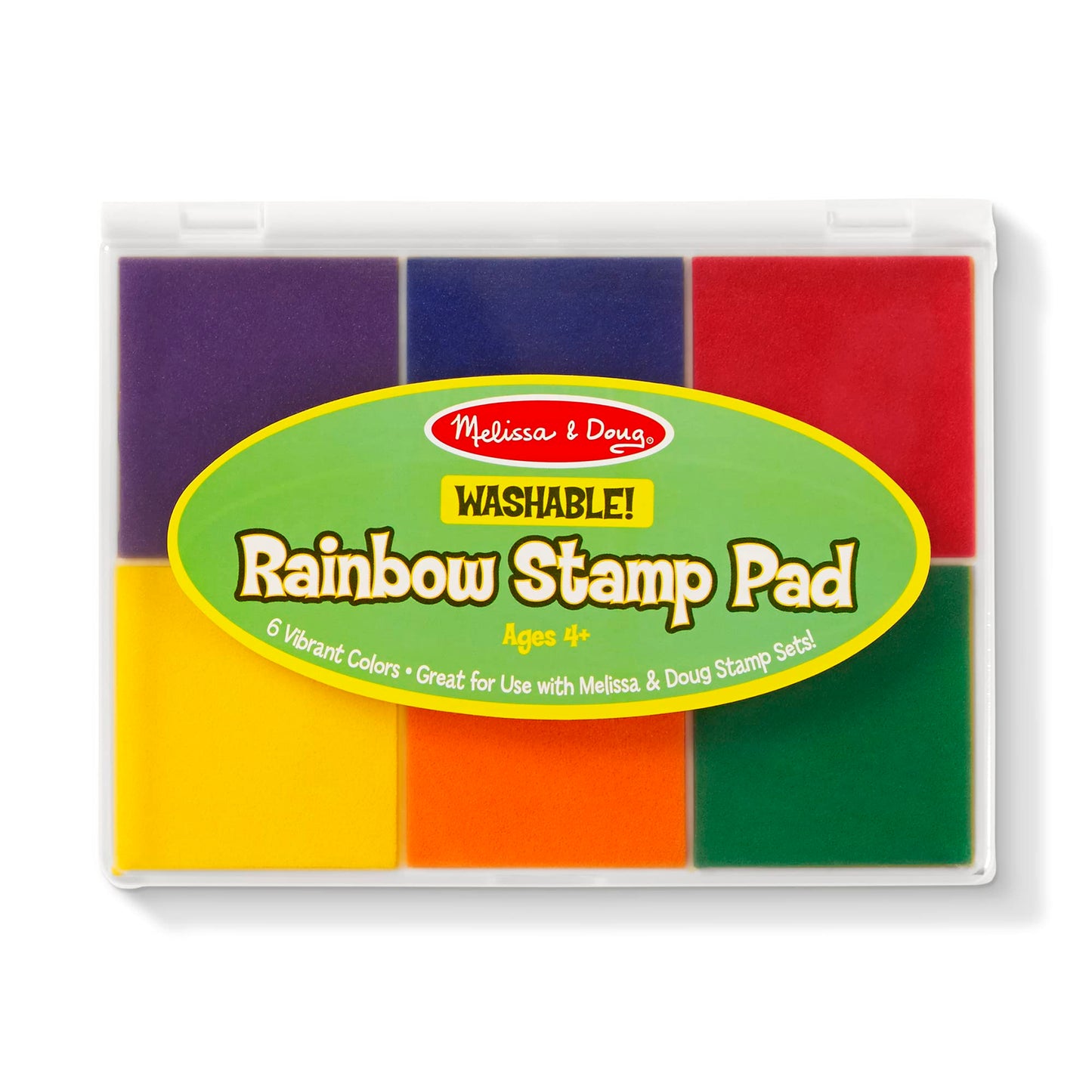 Melissa & Doug Rainbow Stamp Pad - 6 Washable Inks - Stamp Pads For Rubber Stamps, Arts And Crafts Supplies For Kids Ages 4+