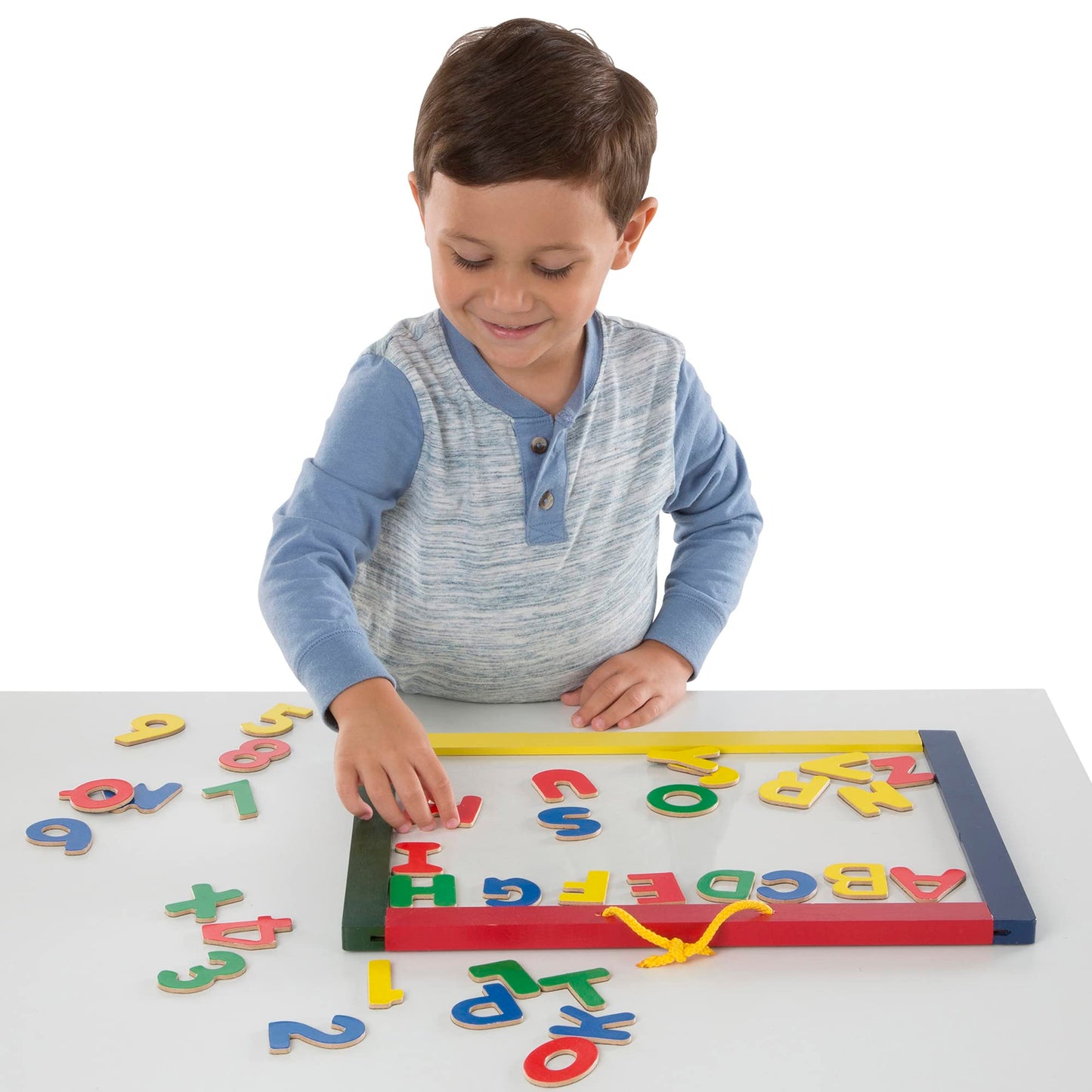 Melissa & Doug Magnetic Chalkboard and Dry-Erase Board With 36 Magnets, Chalk, Eraser, and Dry-Erase Pen - Letters And Numbers Learning Toys, Chalk Board For Kids, Dry Erase Board For Kids Ages 3+