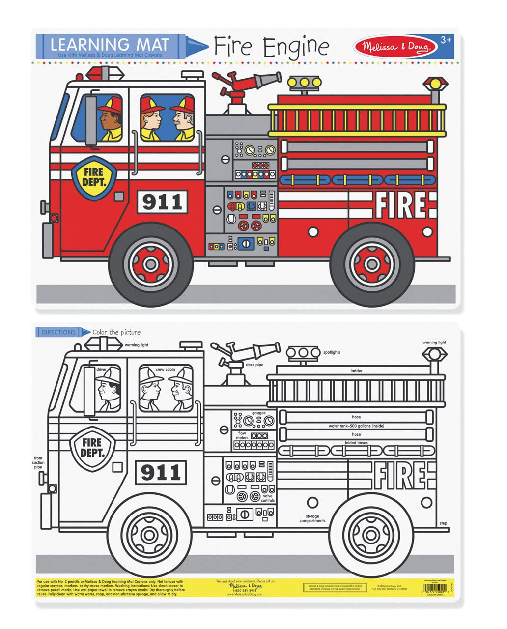 Melissa & Doug Fire Engine Color A Mat, 1 EA