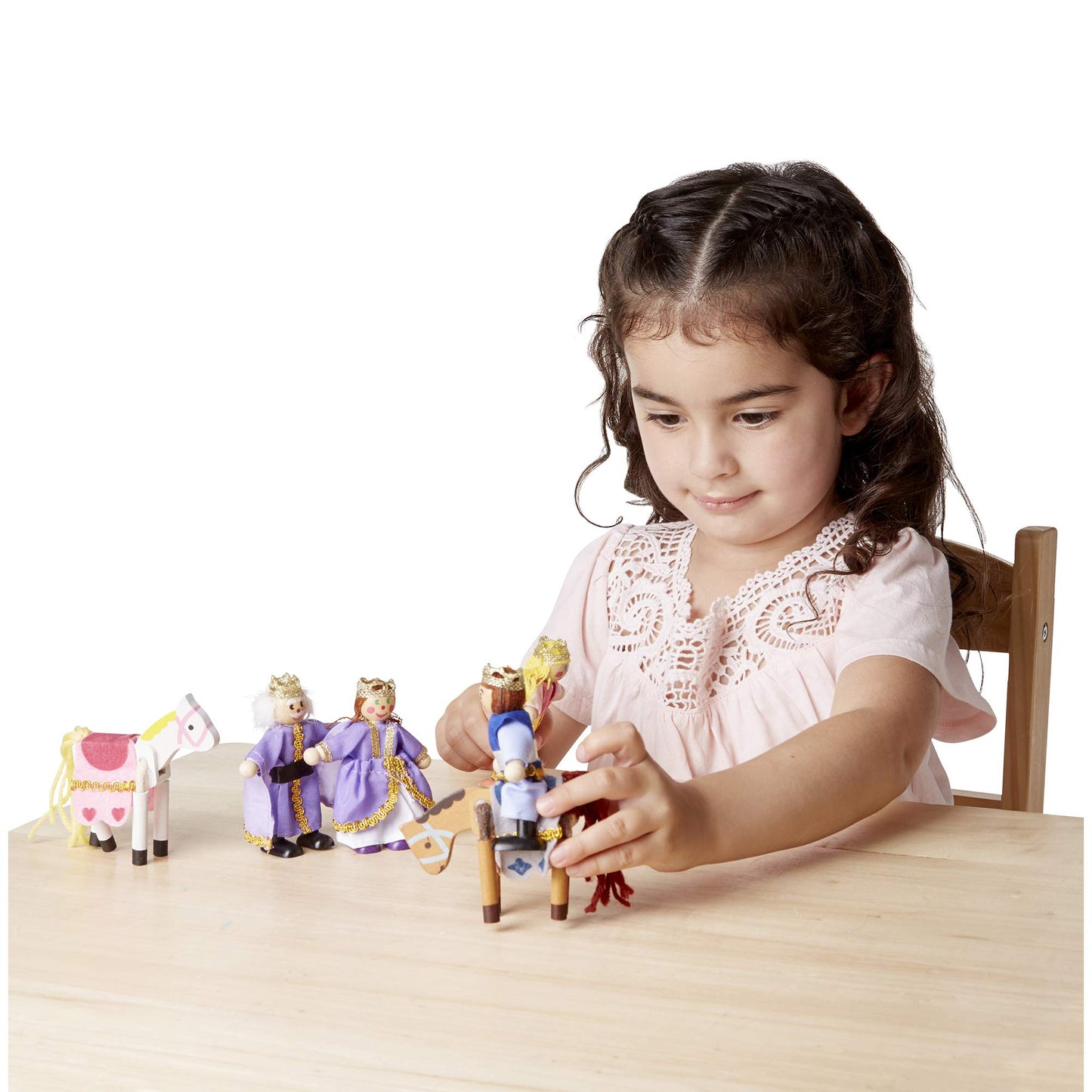 Melissa & Doug Royal Family Wooden Doll Set,Multi,4 inches