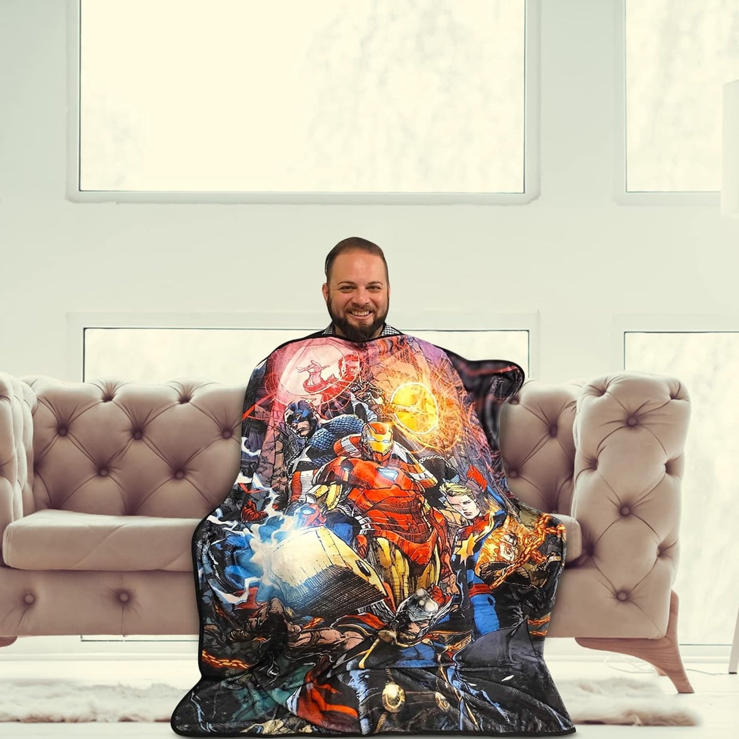 Marvel Avengers Fleece Softest Comfy Throw Blanket for Adults & Kids| Measures 60 x 45 Inches