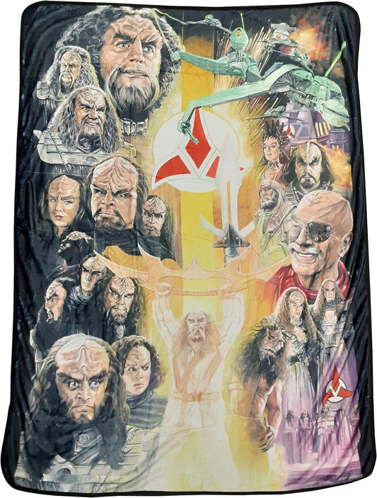 Star Trek Klingon Empire Fleece Softest Comfy Throw Blanket for Adults & Kids| Measures 60 x 45 Inches