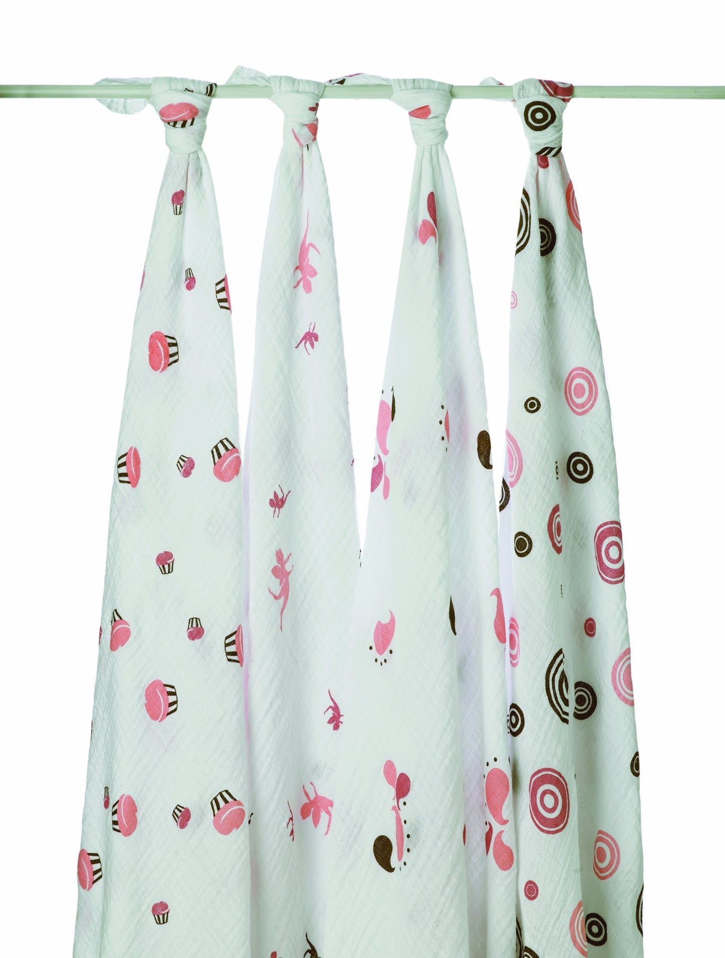 aden + anais Classic Muslin Swaddle Blanket 4 Pack, Baby Cakes (Discontinued by Manufacturer)